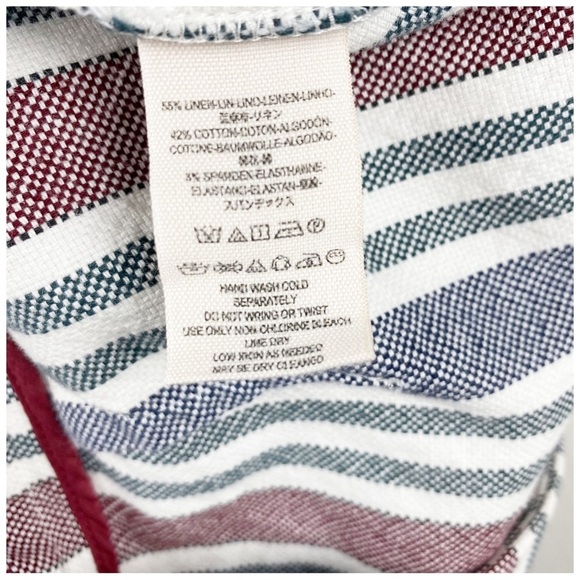 Free People Multicolored Striped Linen Blend Pants Size 8‎ - Picture 6 of 9